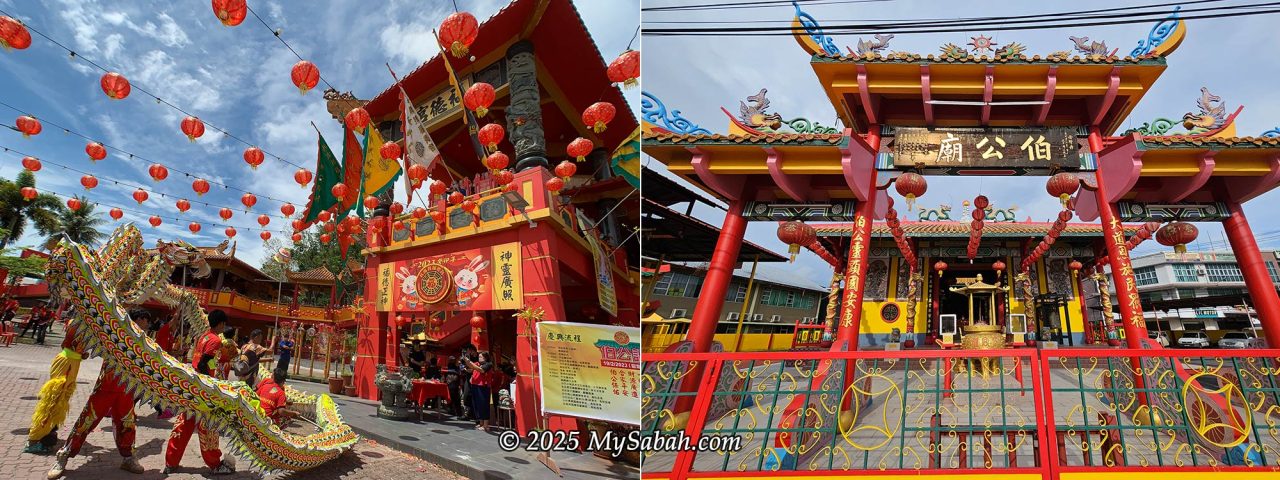 Left: Fook Tet Kung temple (兵南邦福德宮) in Donggongon. Right: Putatan Tai Pak Kung Mission