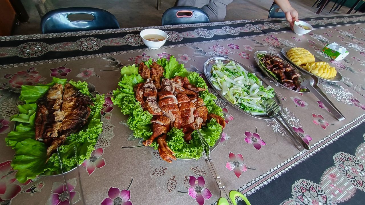 Food on dining table