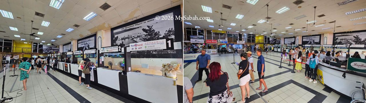 The ticketing hall of Jesselton Point Ferry Terminal