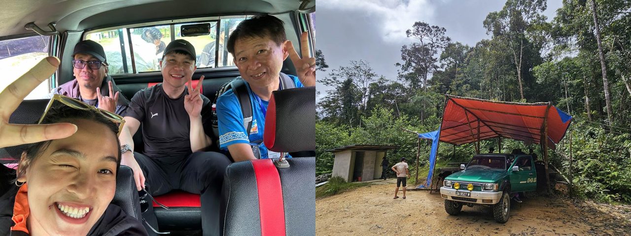 Heading to the starting point of the Mount Sinsing climb by 4WD.