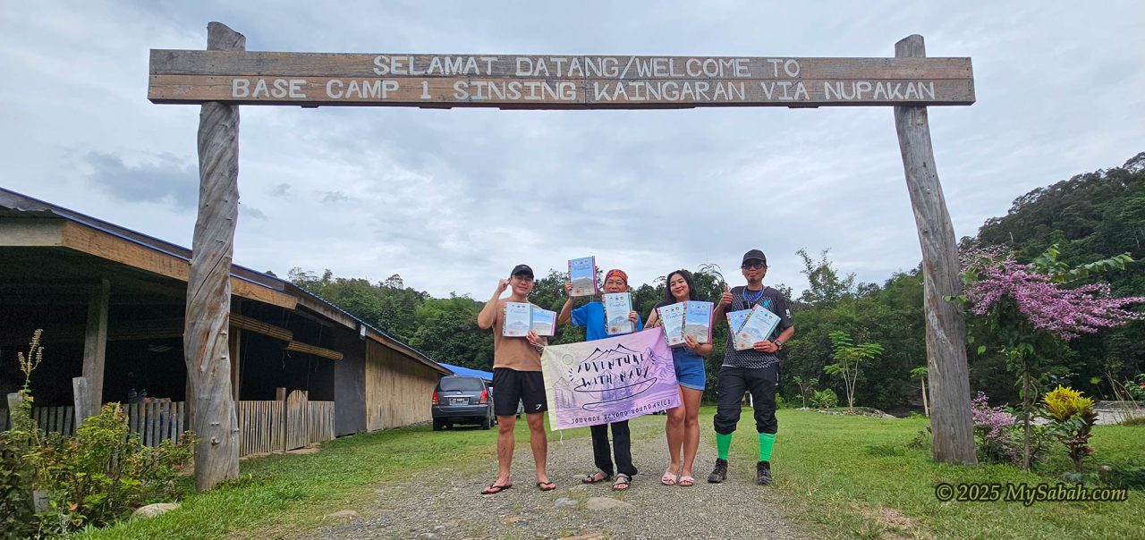 Showing off our climbing certificates at Base Camp 1