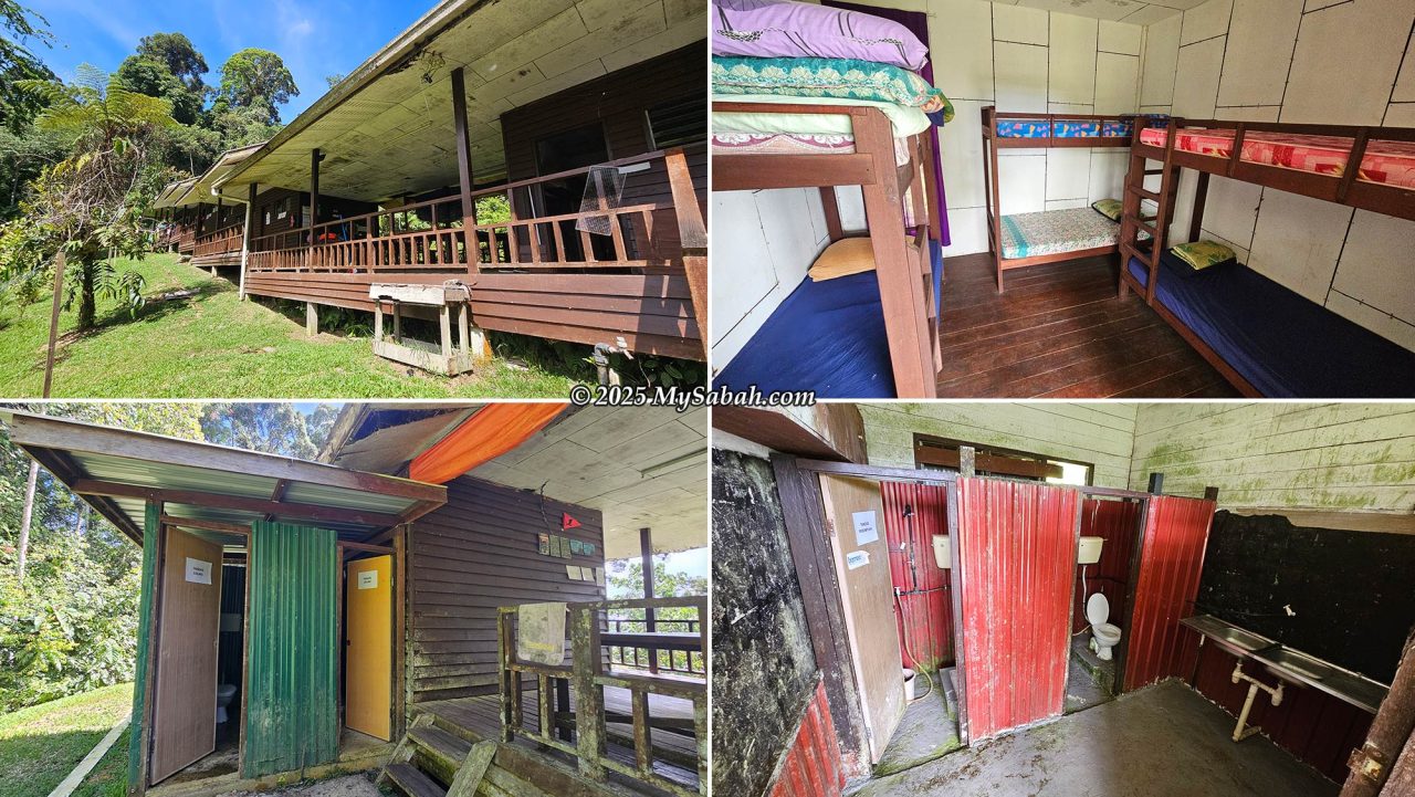 Bedroom, toilet, and bathrooms (male and female) of Lucia Hostel.