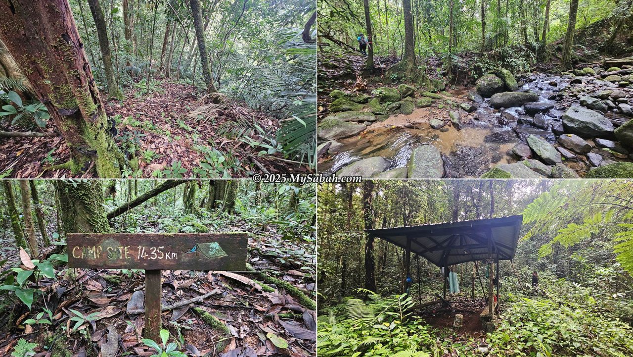 Two river crossings brought us to the campsite and gazebo. Note: Rivers were shallow and easy to cross, but swollen on my way back due to heavy rain.