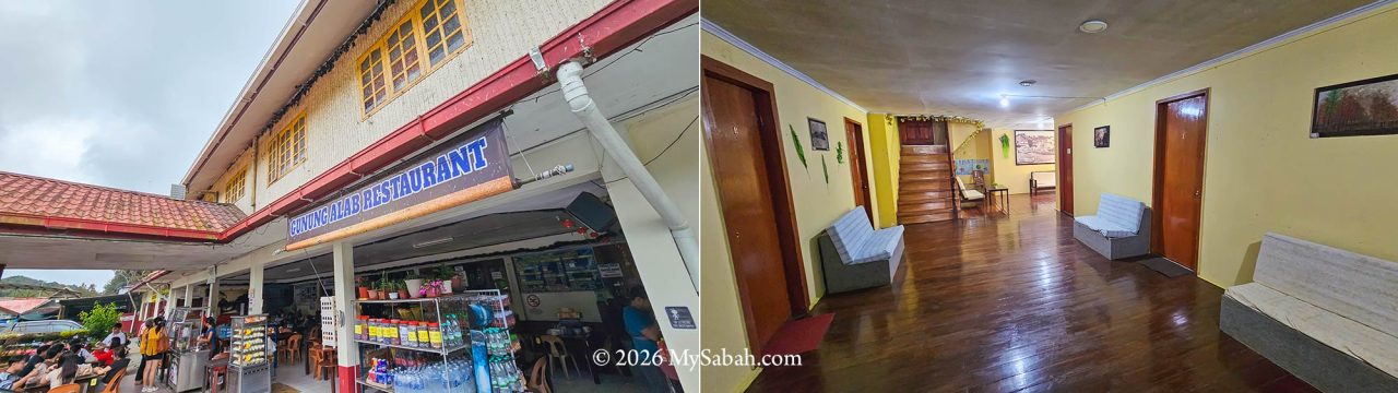 Gunung Alab Motel is on top of Gunung Alab Restaurant