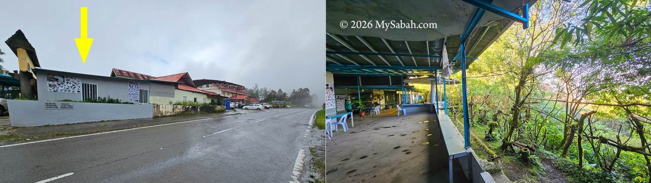 Gunung Alab Birdwatching Point at the end of Gunung Alab Motel and Restaurant shoplot