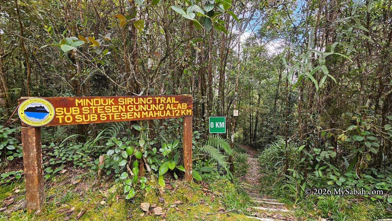 The Starting Point of the 12-km Minduk Sirung trail