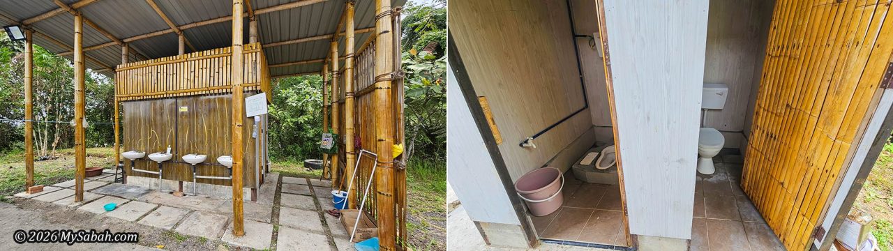 Bamboo toilet of Mt Kinabalu Bongol Rafflesia Garden