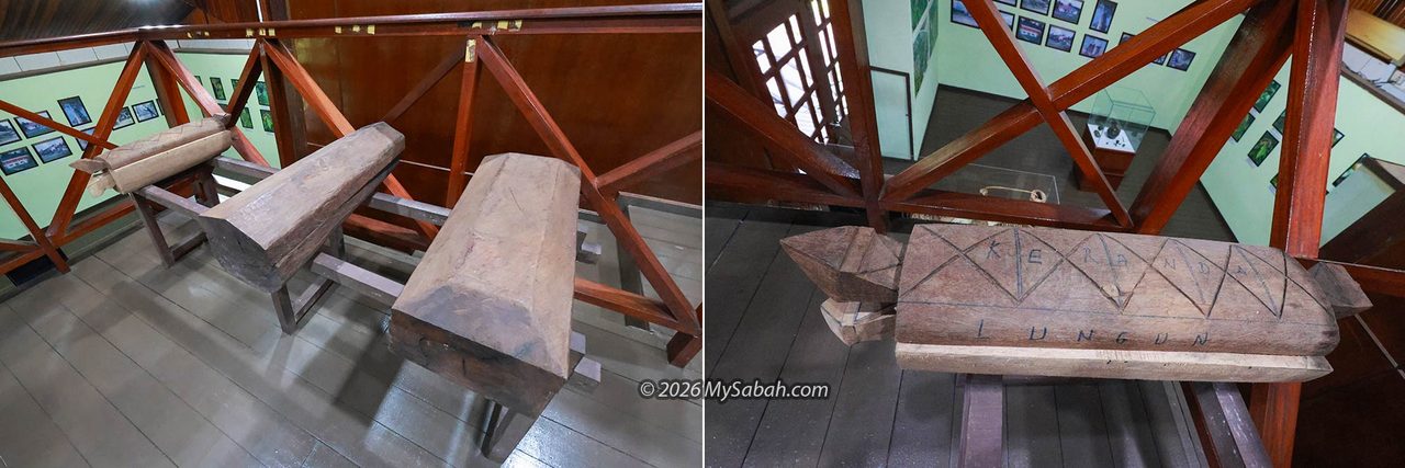 Small log coffins belonging to children.