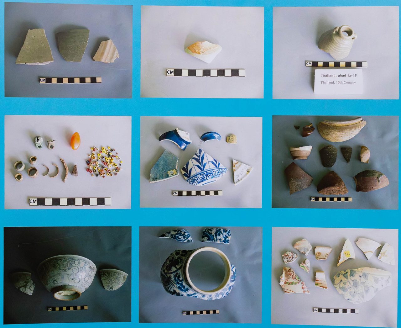 A variety of artifacts and burial goods collected from log coffin burial sites.